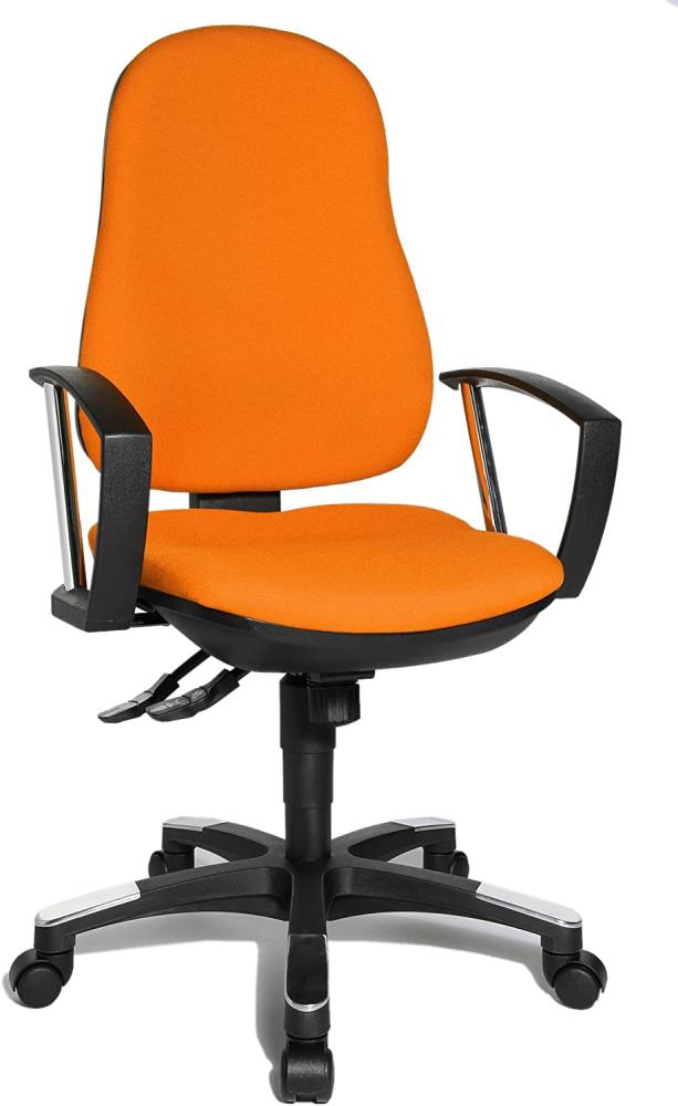 Topstar 9020AG04, Trend SY 10, Bürostuhl, Schreibtischstuhl, ergonomisch, mit Armlehnen, Bezugsstoff orange Bild 1