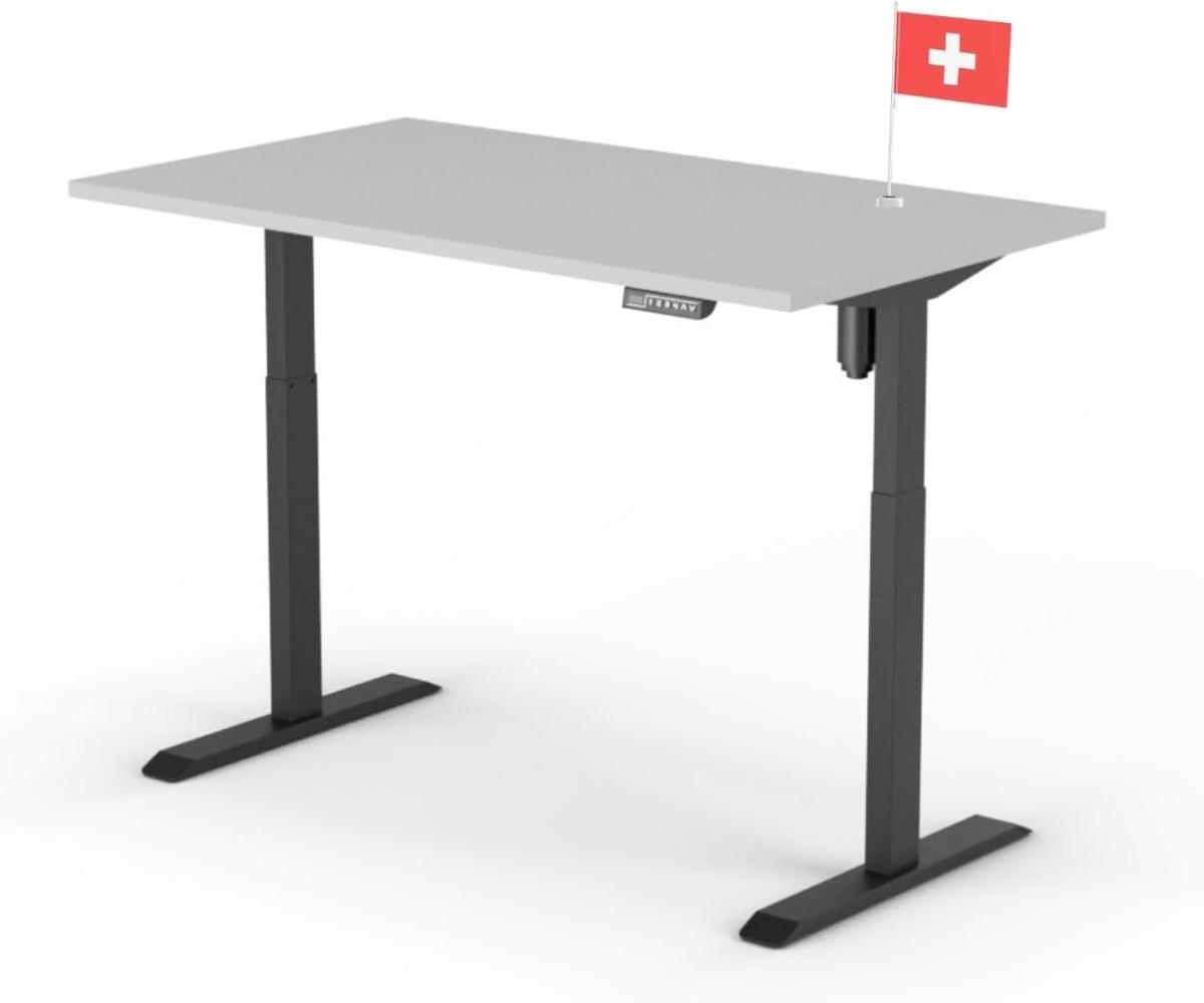 elektrisch höhenverstellbarer Schreibtisch ECO 140 x 60 cm - Gestell Schwarz, Platte Grau Bild 1