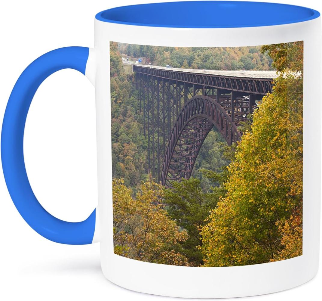 3dRose WV-Gorge National-bridge-us49 wbi0062-walter bibikow-Two, Tasse, Keramik, Blau-Weiß, 10,16 x 7,62 x 9,52 cm Bild 1