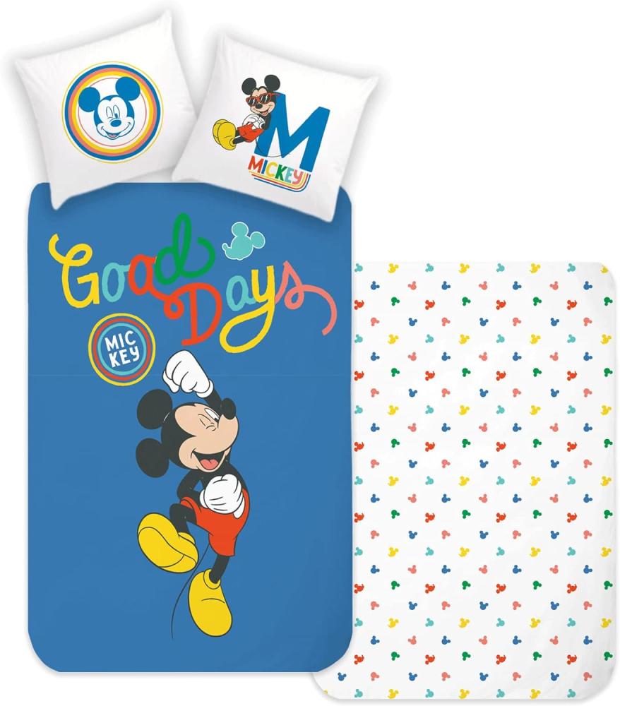 Disney Bettwäsche Mickey Mouse Good Days | 135x200 cm + 80x80 cm Bild 1