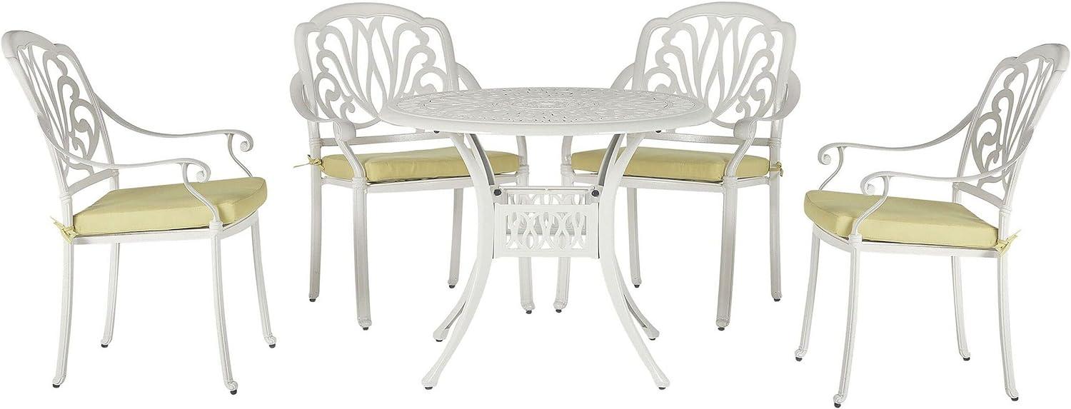 Gartenmöbel Set Aluminium weiß 4-Sitzer ANCONA Bild 1