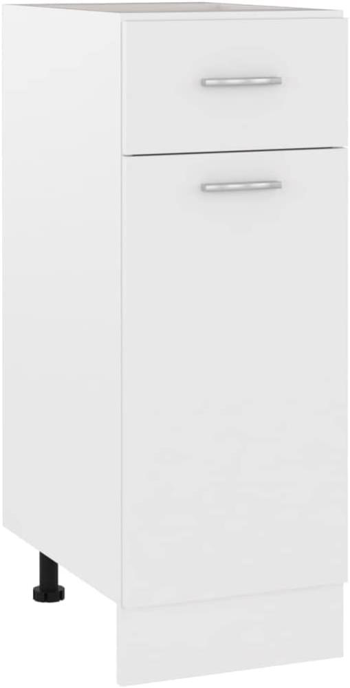 vidaXL Schubunterschrank mit 2 Regalböden 1 Schublade Schrank Küchenzeile Küchenmöbel Unterschrank Küchenschrank Weiß 30x46x81,5cm Holzwerkstoff Bild 1