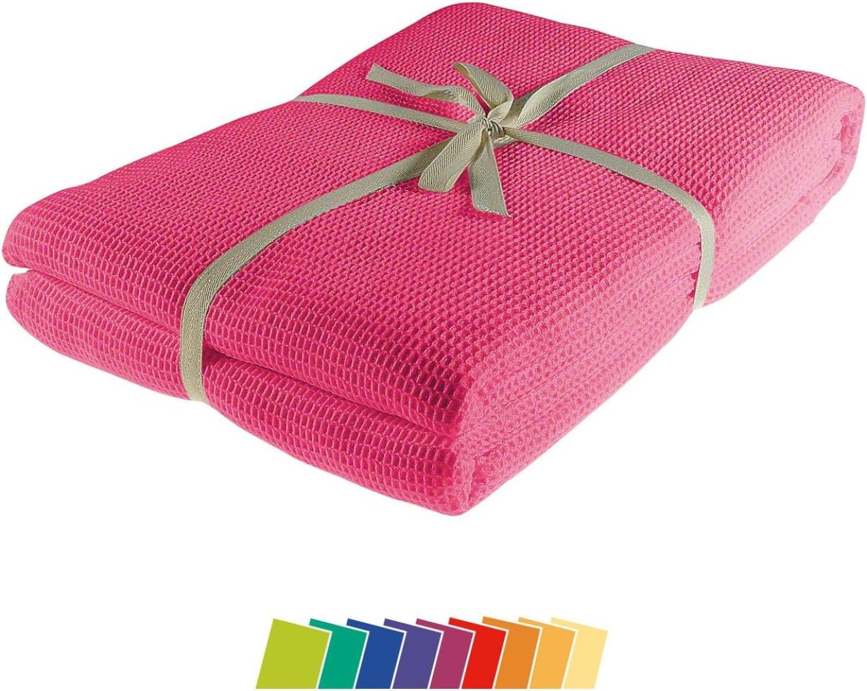Kneer la Diva Pique Decke Qualität 91 Farbe pink Größe 150x210 cm Kuscheldecke Bild 1
