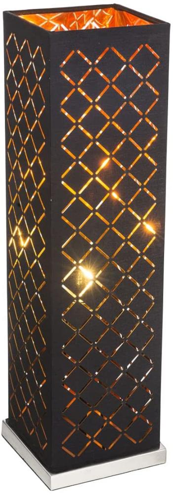 GLOBO Tischlampe Wohnzimmer Tischleuchte schwarz gold eckig modern Deko 15229T2 Bild 1
