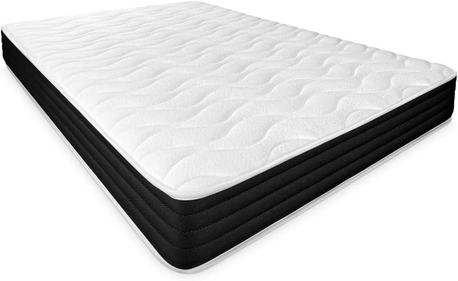 Dreaming Online Viskoelastische Matratze Pocket Visco Reversible (Winter-Sommer-Gesicht) Festigkeit-mittlere bis hohe Härte, Dicke 20 cm, Memory Foam, Weiß/Schwarz, 140x190 Bild 1