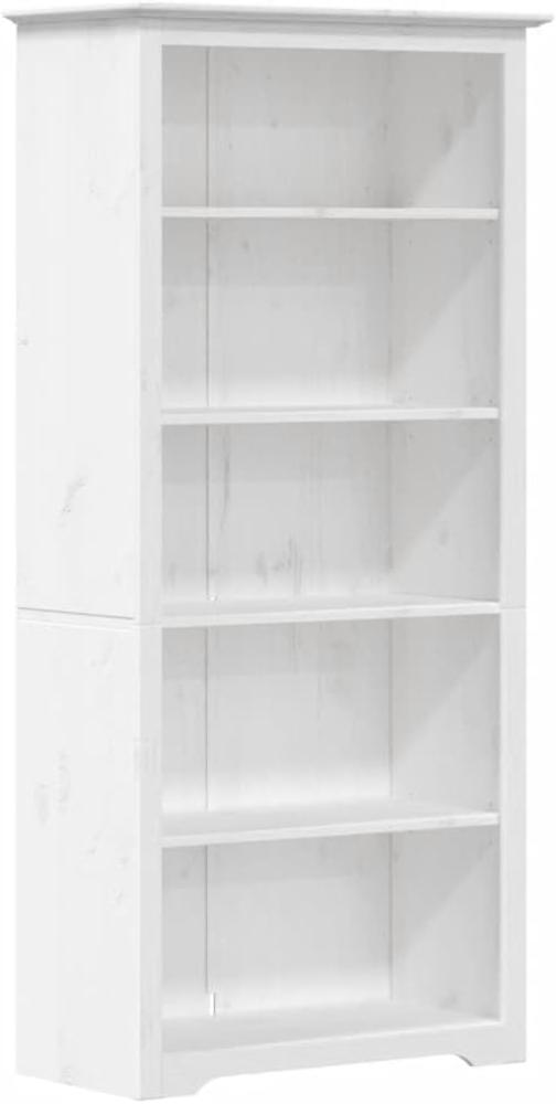 vidaXL Bücherregal BODO Weiß 80x38x180 cm Massivholz Kiefer 5 Fächer Bild 1