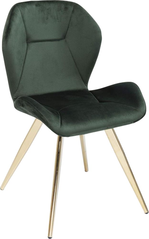 Kare Design Stuhl Viva, samt- grüner eleganter Stuhl, perfekt als Esszimmerstuhl oder Schminktischstuhl, stabil auf filigranen Beinen, (H/B/T) 82x45x52 Bild 1