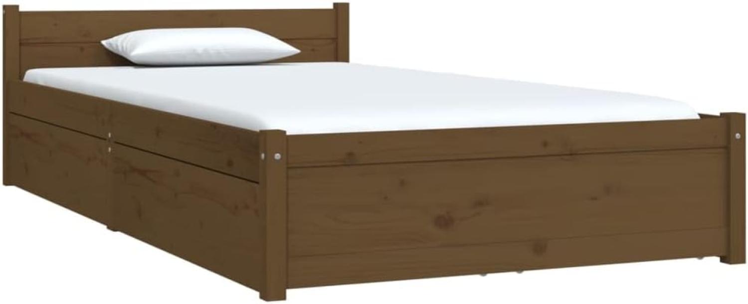 Bett mit Schubladen Honigbraun 90x200 cm [3103486] Bild 1