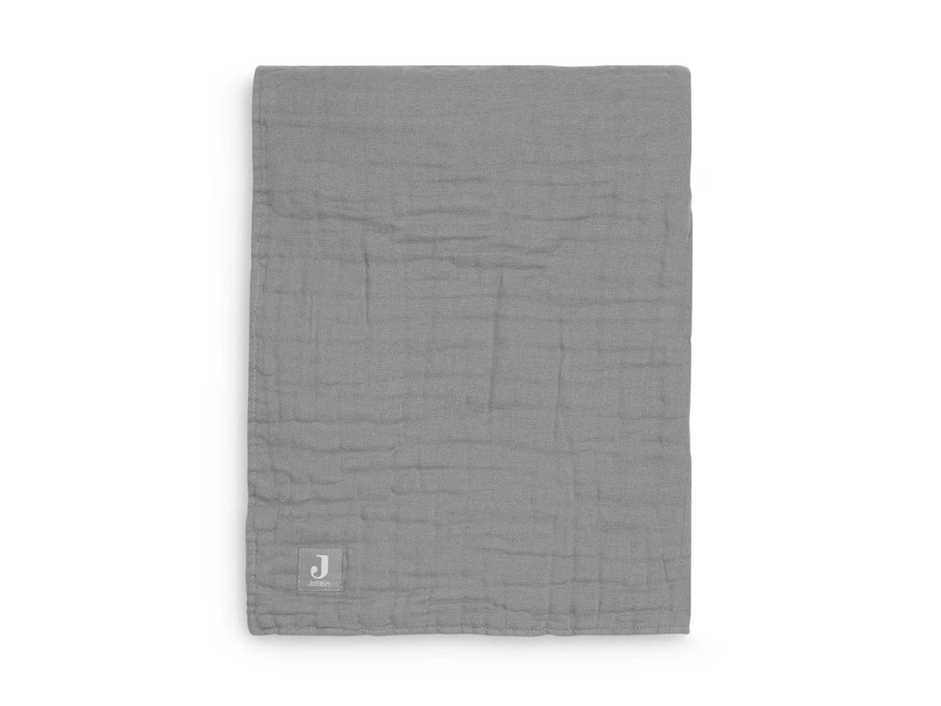 Jollein Wrinkled Wiegedecke Storm Grey 75 x 100 cm Grau Bild 1