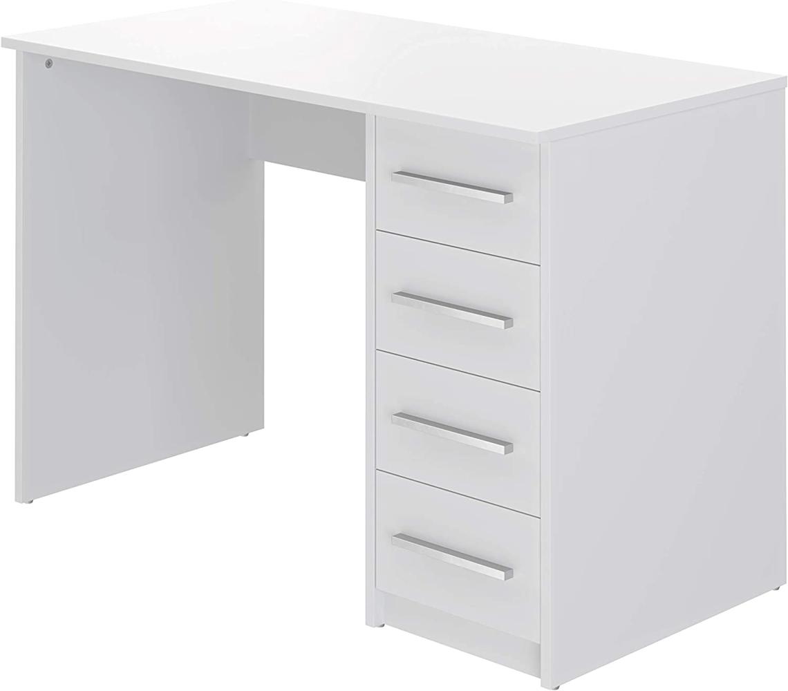 Amazon Marke - Movian Idro moderner Schreibtisch, Computertisch mit 4 Schubladen, 56 x 110 x 73, Weiß Bild 1