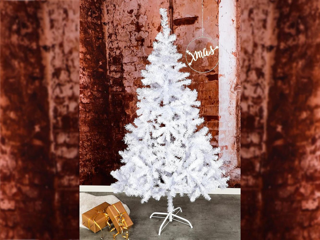 Künstlicher Weihnachtsbaum Weiß Kunststoff 180cm Bild 1
