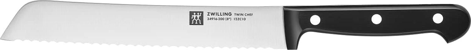 ZWILLING Twin Chef Brotmesser, Klingenlänge: 20 cm, Klingenblatt mit Wellenschliff, Rostfreier Spezialstahl/Kunststoff-Griff im Nietendesign, Schwarz Bild 1