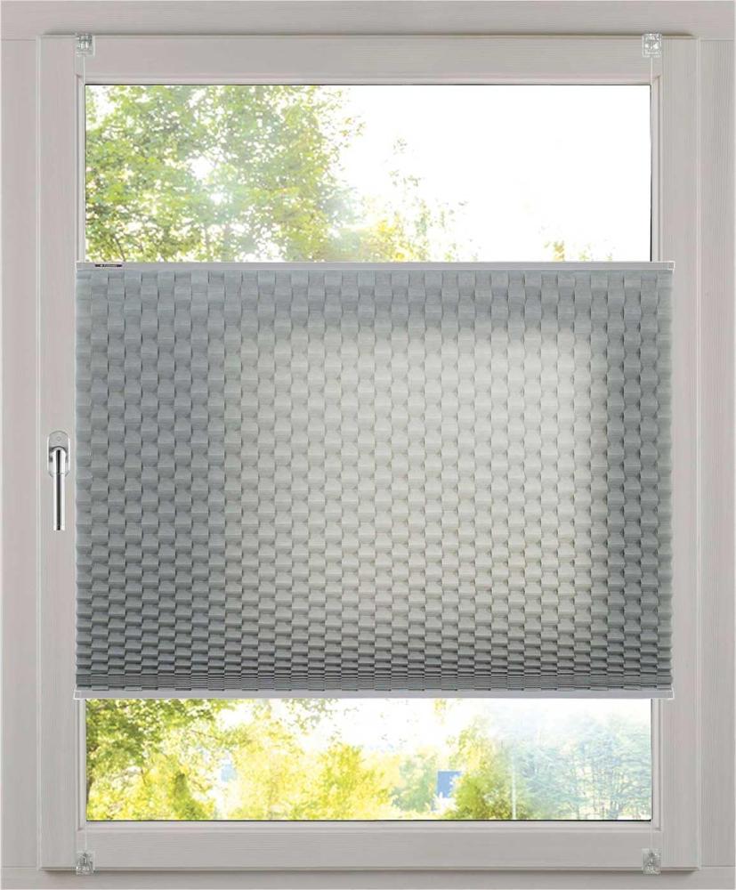 K-home Klemmfix Plissee 3D-Effekt Grau 35 x 130 cm Bild 1