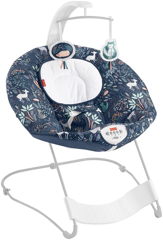 ​Fisher-Price HBF25 - Sanft & Sicher Deluxe Wippe Mondenwald, beruhigender Babysitz für Säuglinge und Neugeborene, Babyspielzeug Bild 1