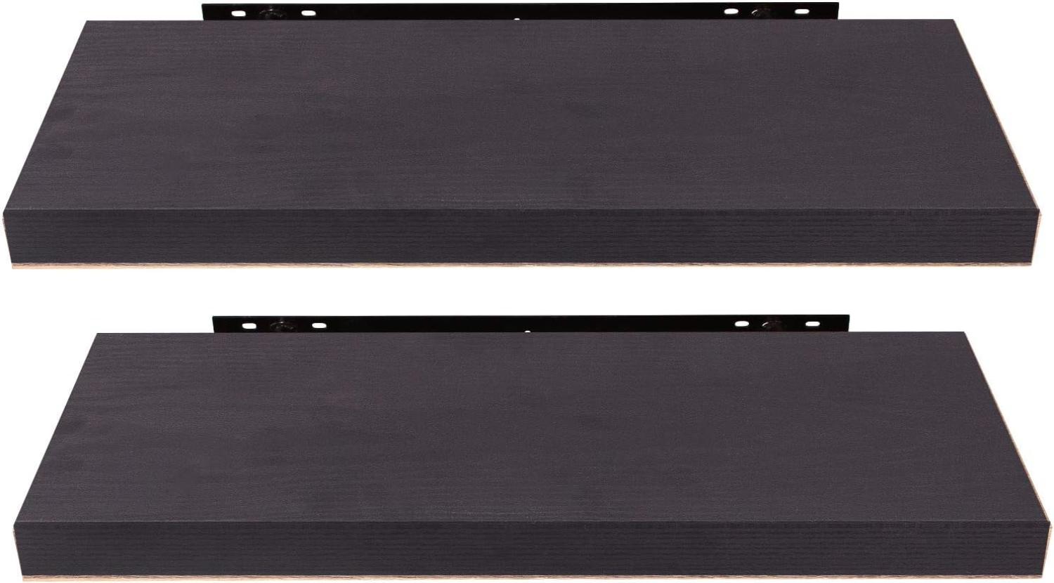 EUGAD Wandregal Wandboard 2er Set Hängeregal Holz Board Modern Schwarz Holzdeko 50x22,9x3,8cm 0124QJ-2 Bild 1