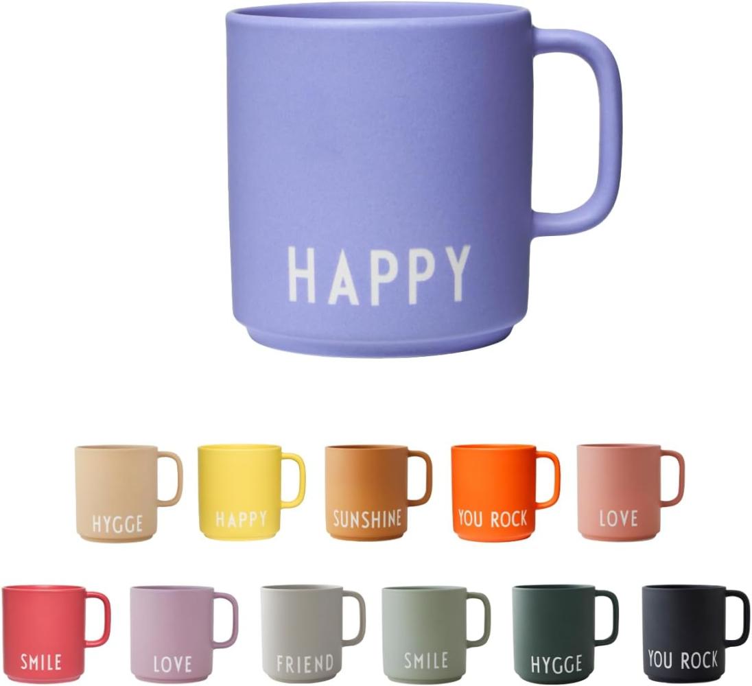 Design Letters Becher mit Henkel Favourite Cup Happy Pale Iris 10101008PAIRIHAPPY Bild 1