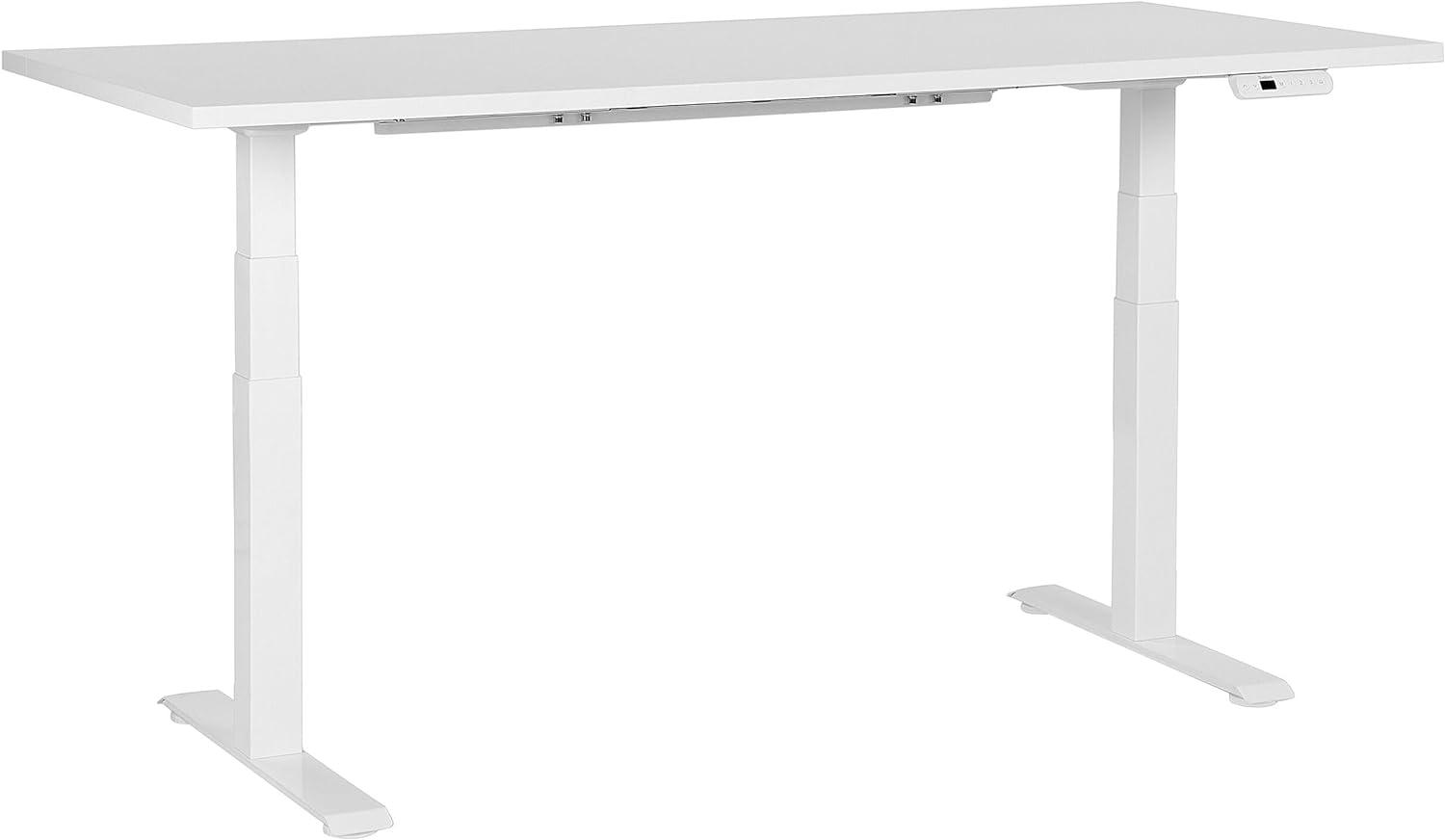 Schreibtisch weiß 180 x 80 cm elektrisch höhenverstellbar DESTINES Bild 1