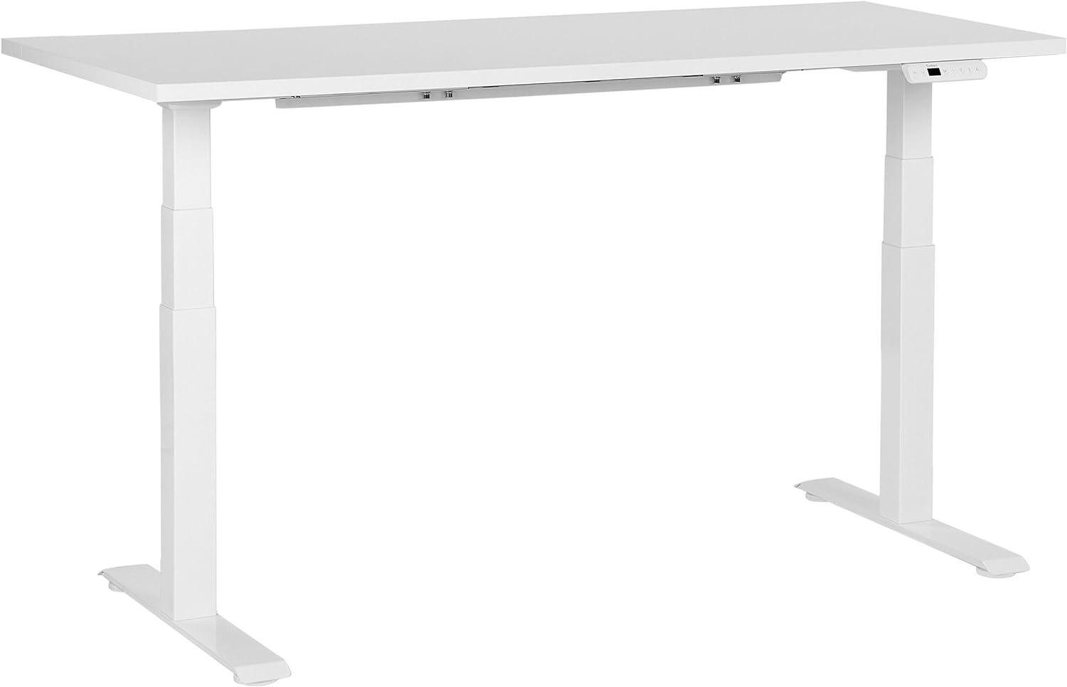 Schreibtisch weiß 160 x 72 cm elektrisch höhenverstellbar DESTINES Bild 1