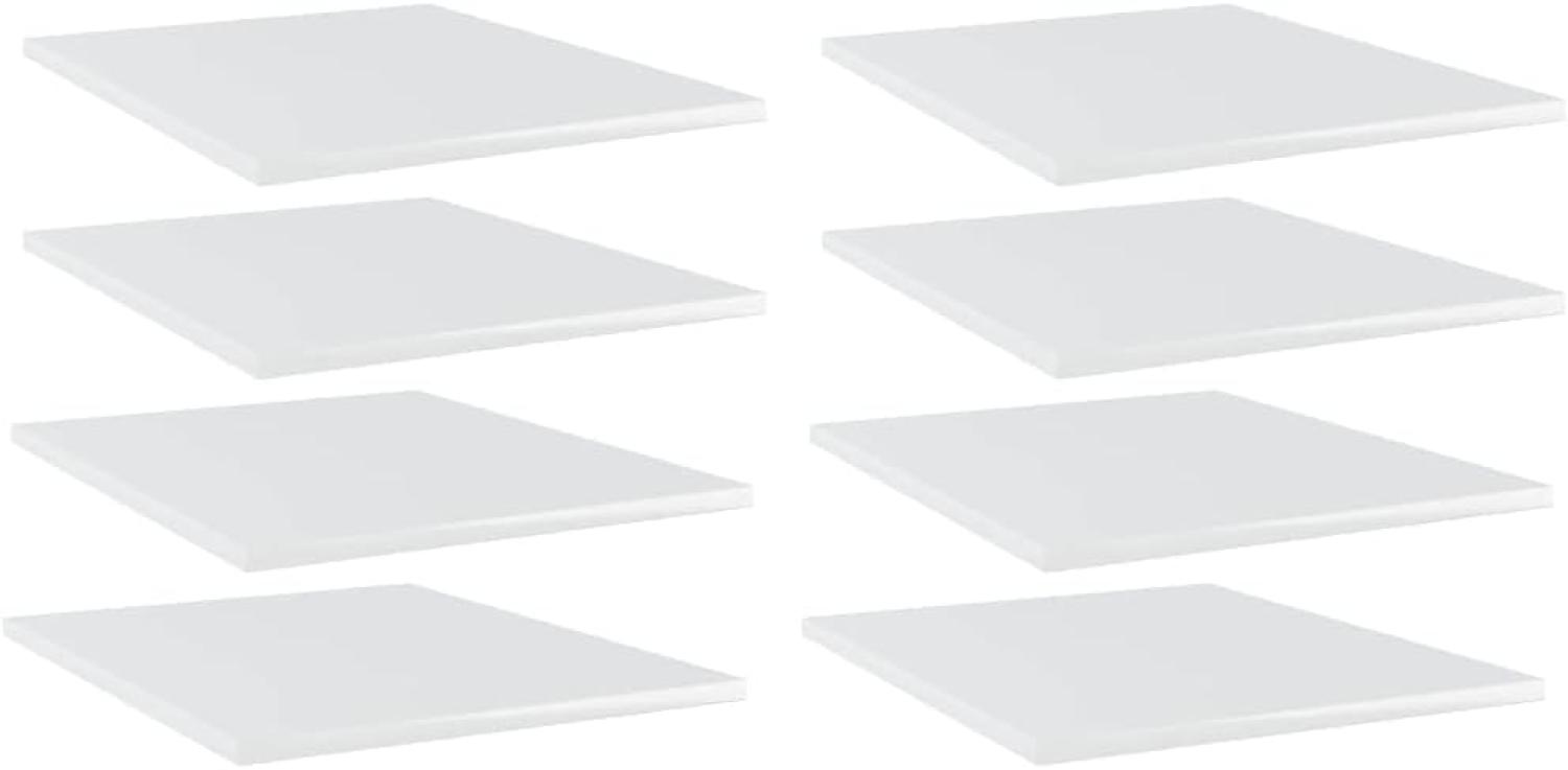 vidaXL Bücherregal-Bretter 8 Stk. Hochglanz-Weiß 40x50x1,5 cm Bild 1