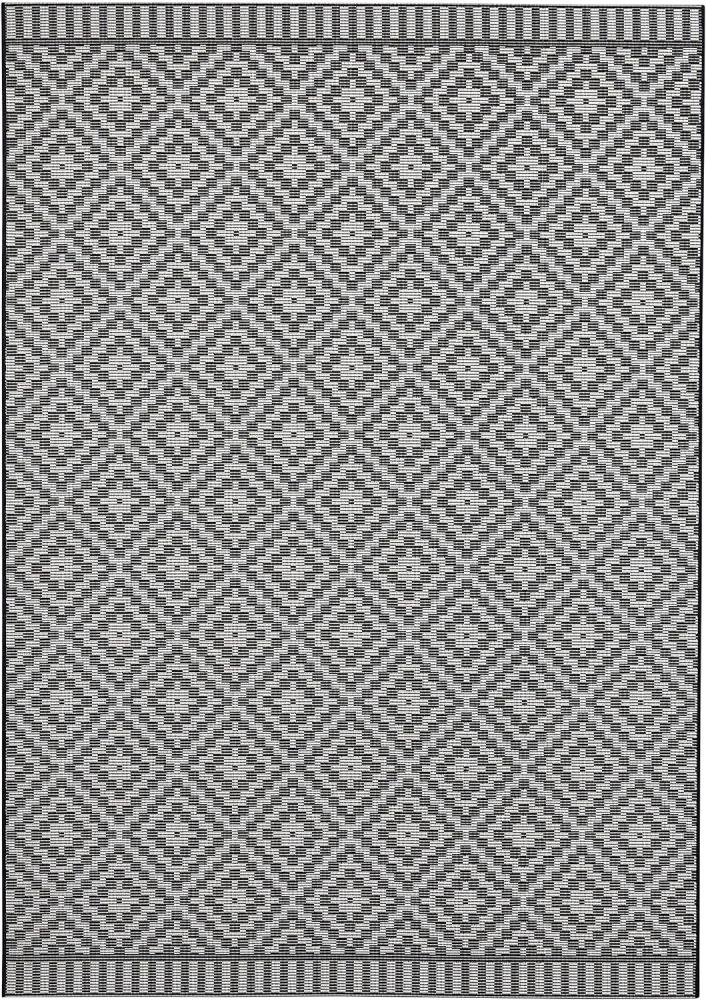 In- & Outdoor Teppich Breeze Schwarz Creme - 160x230x0,8cm Bild 1