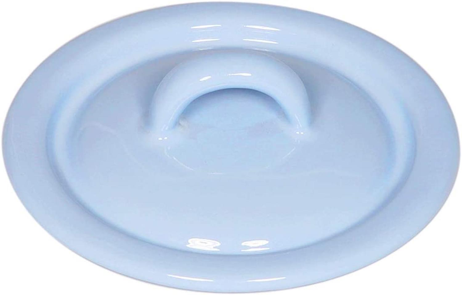 Riess Deckel Emaille Pastell Blau 9cm Bild 1