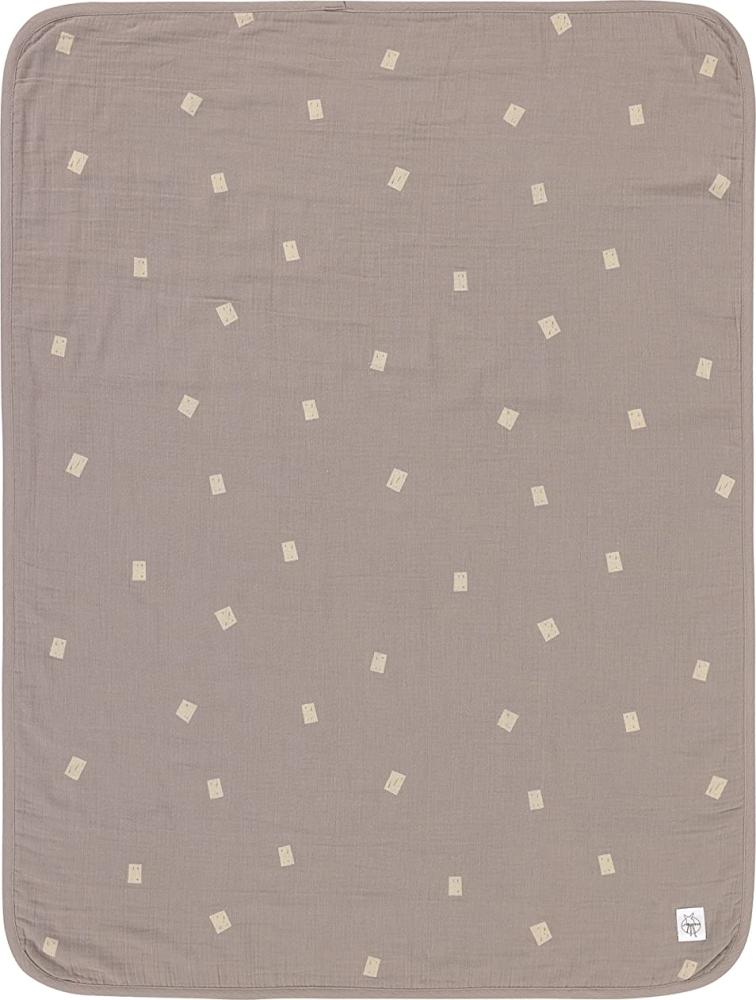 LÄSSIG Mull Babydecke Krabbeldecke Kuscheldecke GOTS zertifiziert/Muslin Blanket 75 x 100 cm Spots taupe Bild 1