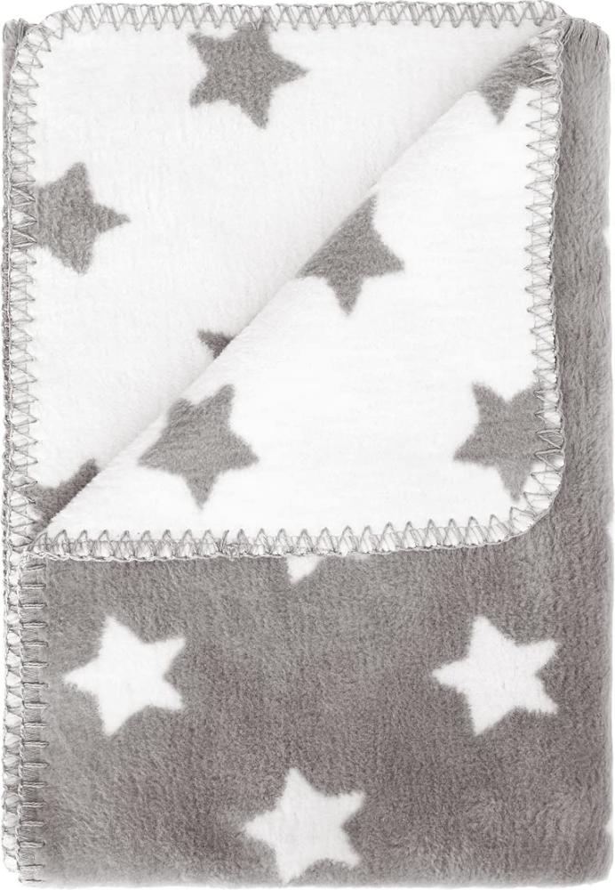 kids&me® warme Babydecke - graue Decken für Babys 100% Bio-Baumwolle - kuschelige Baumwolldecke (KBA) 75x100cm - Baby-Wolldecke für Jungs und Mädchen Made in Germany Bild 1