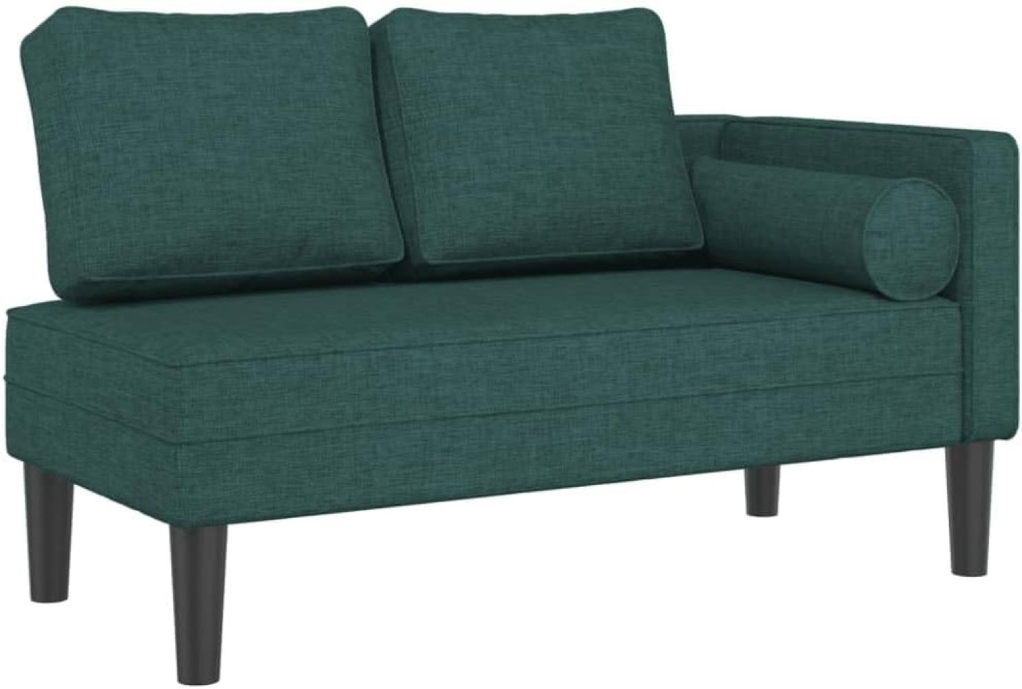 vidaXL Chaiselongue mit Kissen Dunkelgrün Stoff Bild 1