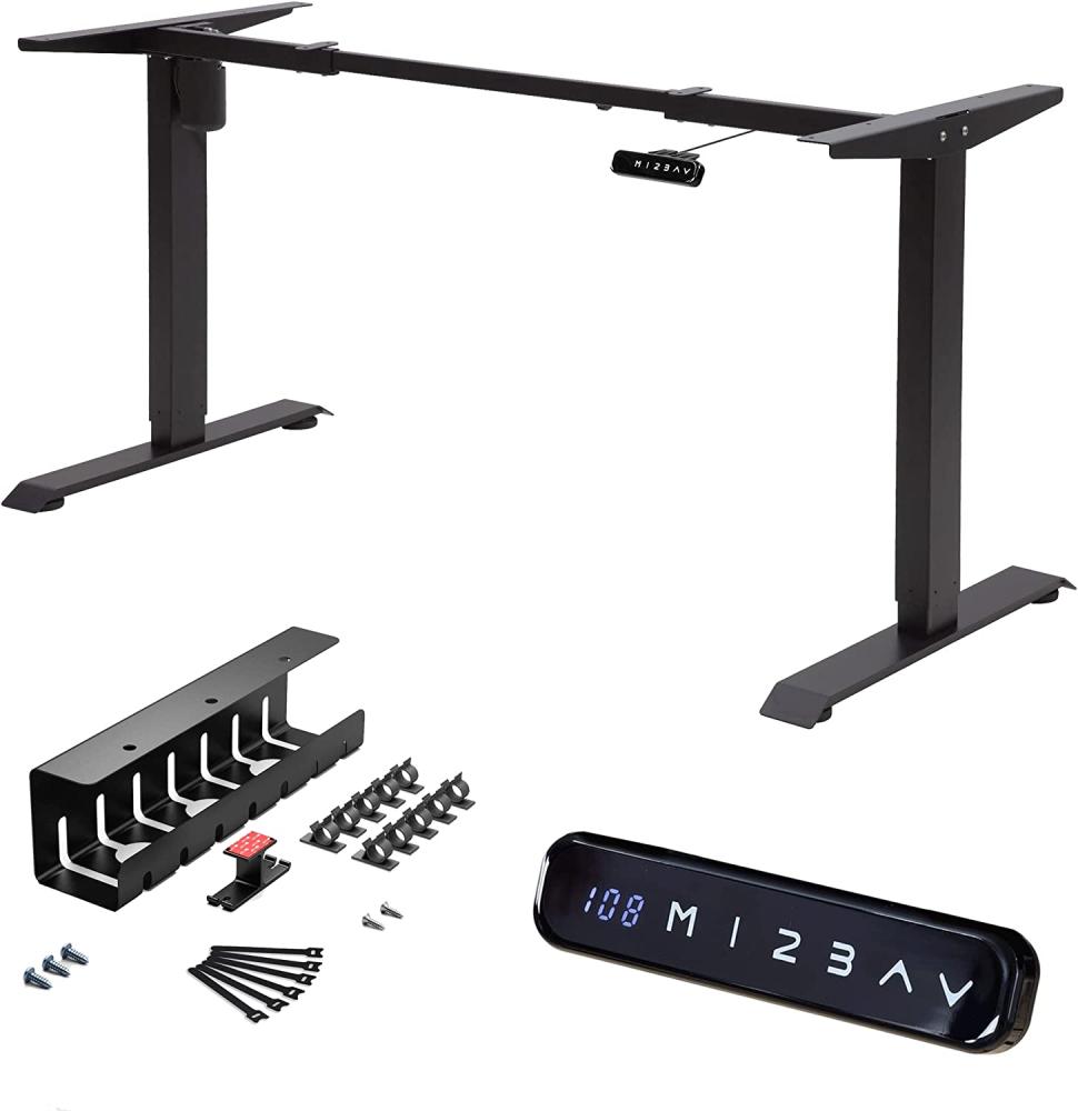 ALBATROS Schreibtisch-Gestell Lift N4B + Kabelkanal, schwarz, elektrisch höhenverstellbar mit Memory-Funktion, Kollisionsschutz und Soft-Start/Stop Bild 1