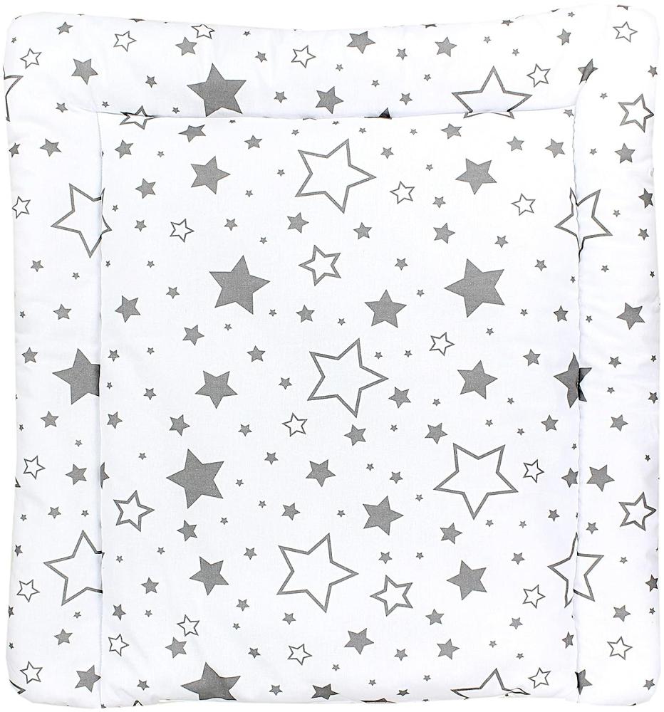 TupTam Baby Wickeltischauflage mit Baumwollbezug Gemustert, Farbe: Graue Galaxie, Größe: 70 x 50 cm Bild 1