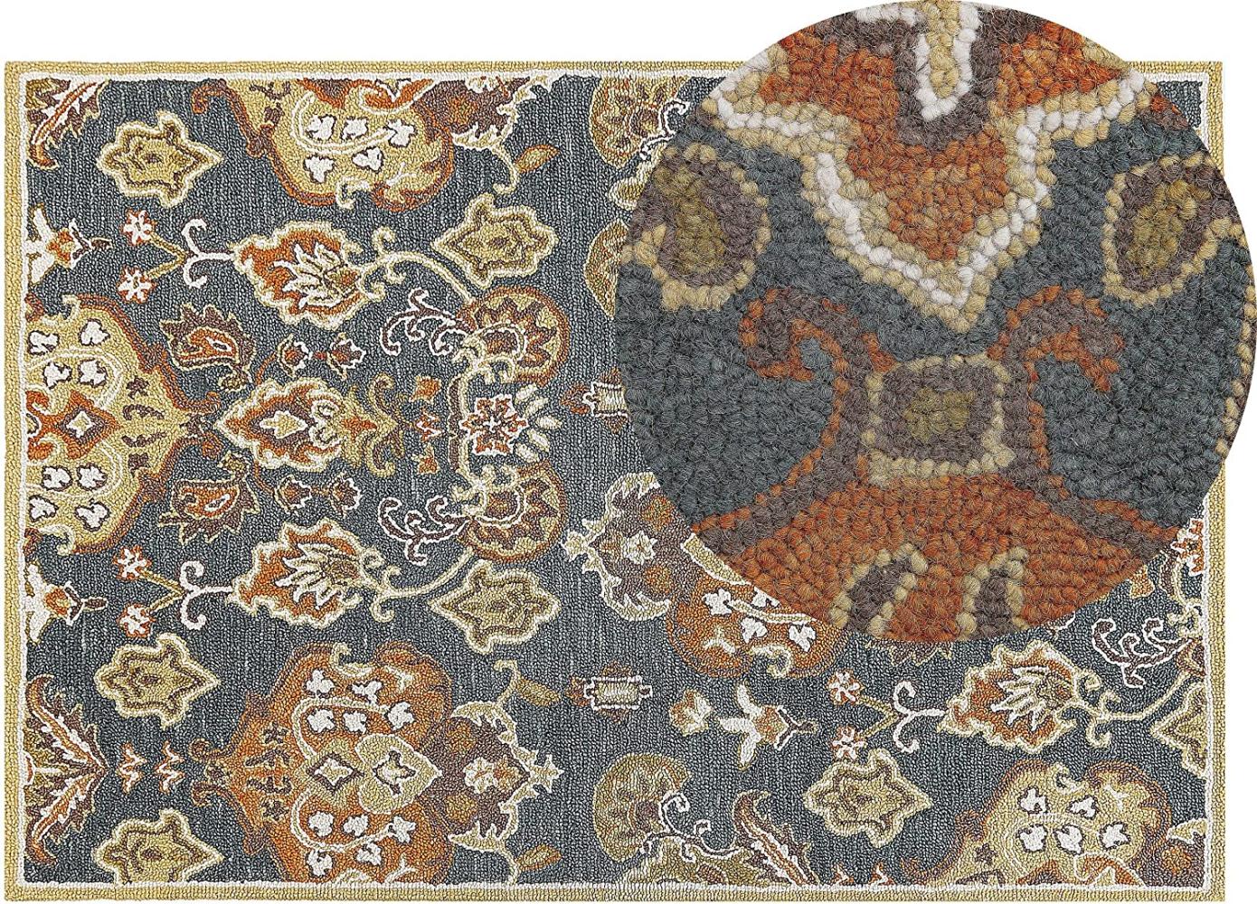 Teppich Wolle mehrfarbig 140 x 200 cm Kurzflor UMURLU Bild 1