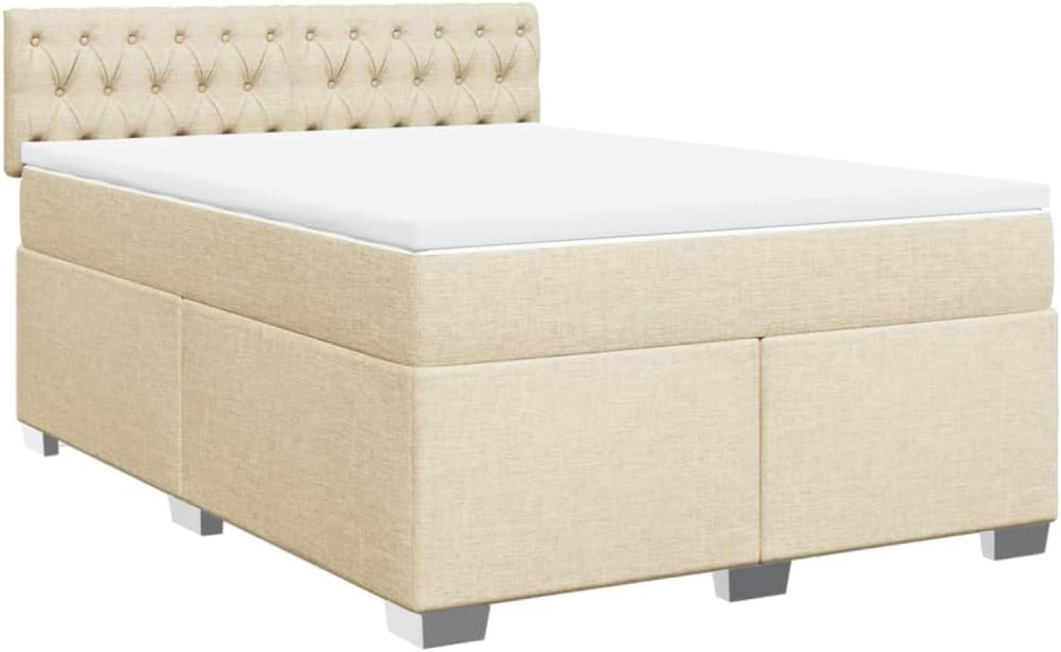 Boxspringbett mit Matratze Creme 140x190 cm Stoff 3288195 Bild 1