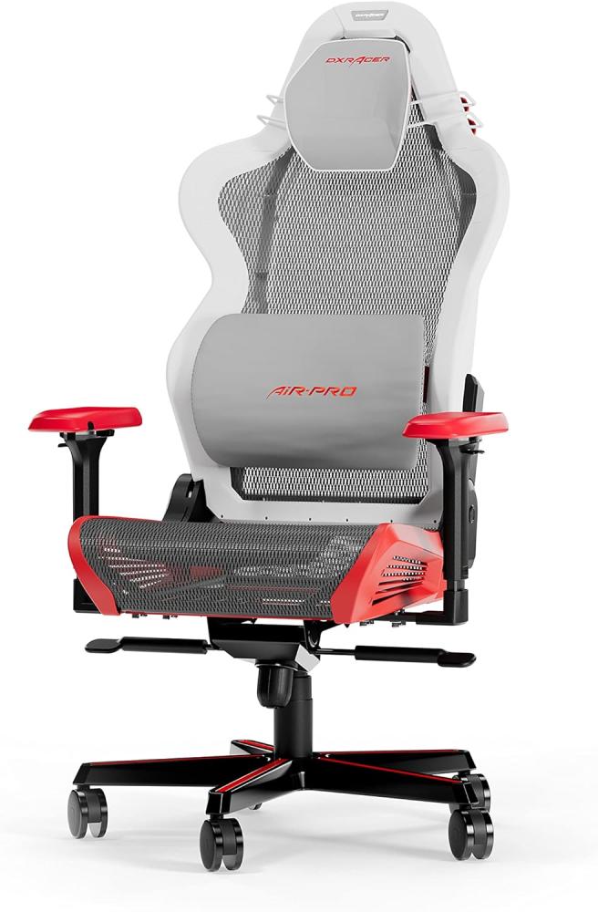 DXRacer (das Orginal) Air R1S Gaming Stuhl, Mesh, Weiß-rot-schwarz-grau, 200 cm Bild 1