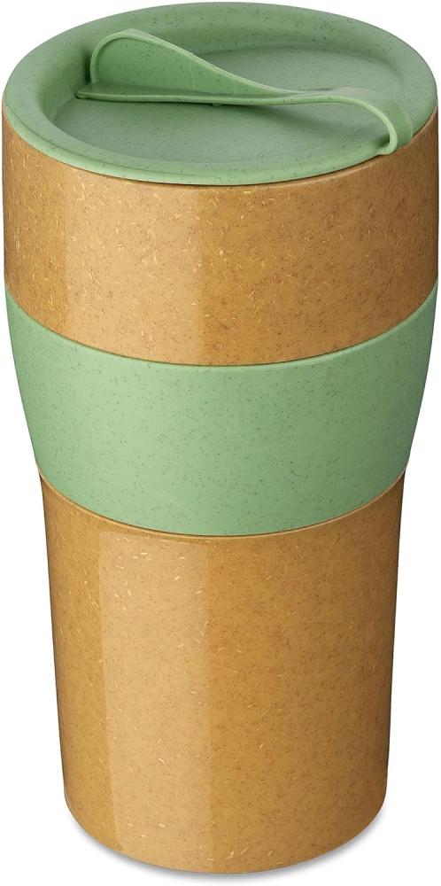 Koziol Thermobecher mit Deckel Aroma To Go XL, Isolierbecher, Kunststoff-Holz-Mix, Nature Leaf Green, 700 ml, 7243703 Bild 1