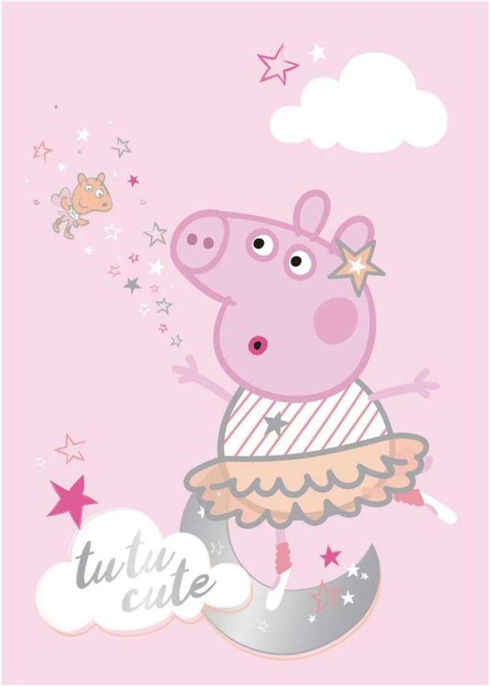 Peppa Wutz Pig Kinder Mädchen Kuscheldecke Hausdecke Fleece Decke 100 x 140 cm Bild 1