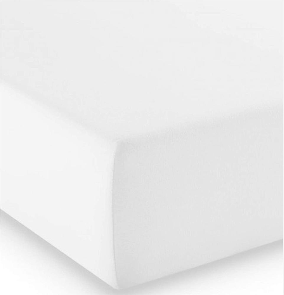 fleuresse Mako-Jersey-Spannlaken Comfort Farbe weiß 1000 Größe: 180 x 200 cm Bild 1