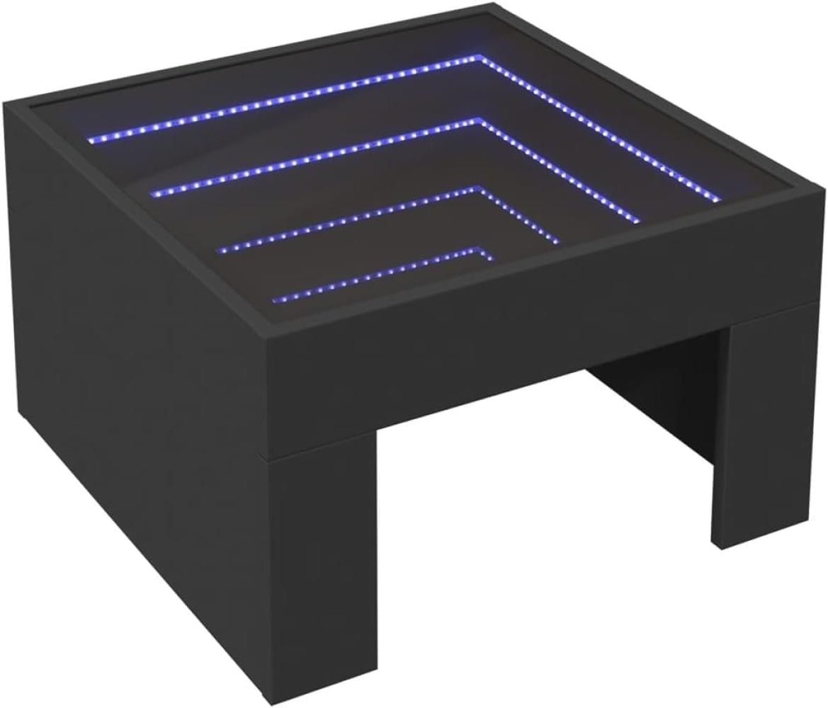 Couchtisch mit Infinity-LED Schwarz 50x50x30 cm 847603 Bild 1