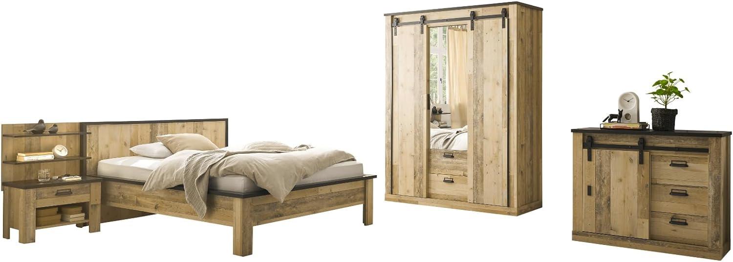 Schlafzimmer komplett Set Stove in Used Wood hell Liegefläche 140 x 200 cm Bild 1