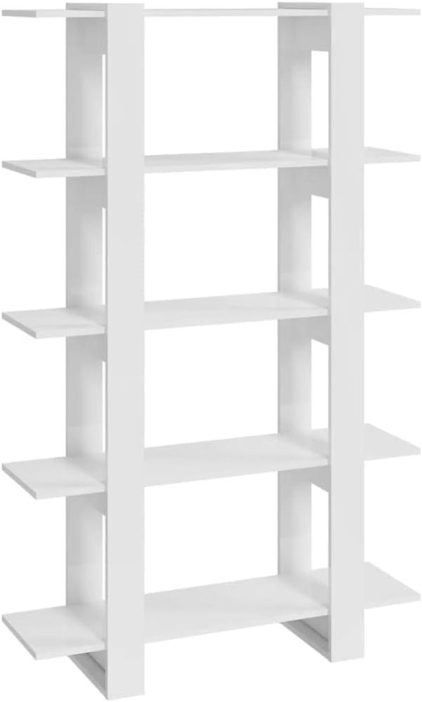 Bücherregal/Raumteiler Hochglanz-Weiß 100x30x160 cm Bild 1