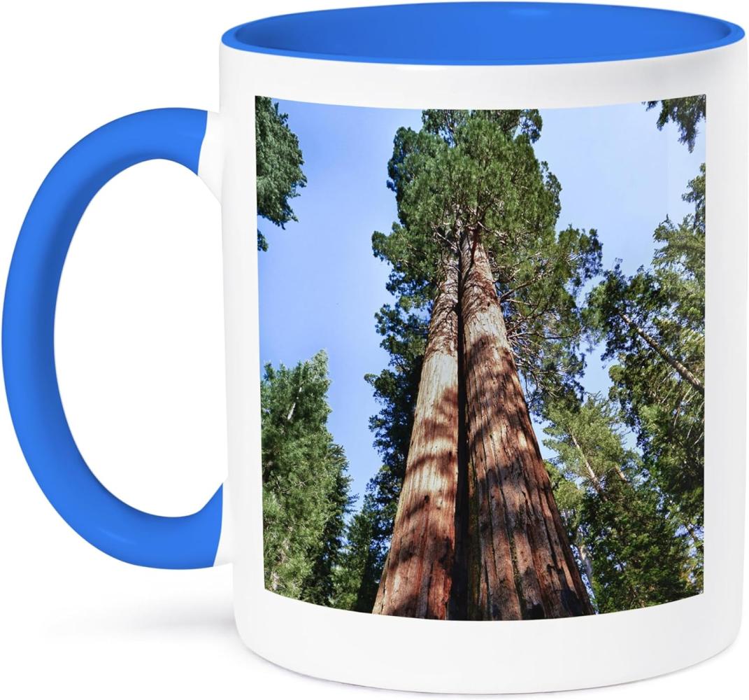 3dRose Frau, Sequoia Baum, Yosemite, Kalifornien, usa-us05 mwi0013-mark williford-Two Ton Tasse, Keramik, Blau, 10,2 x 7,62 x 9,52 cm Bild 1