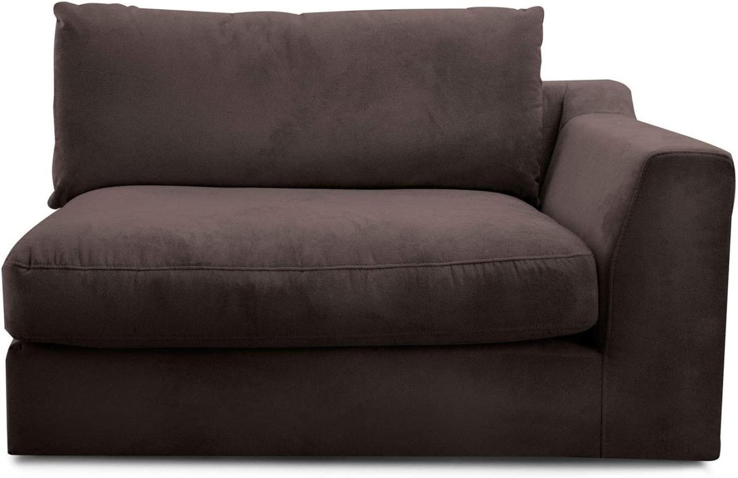 CAVADORE Sofa-Modul "Fiona"mit Armteil rechts / individuell kombinierbar als Ecksofa, Big Sofa oder Wohnlandschaft / 138 x 90 x 112 / Webstoff dunkelbraun Bild 1