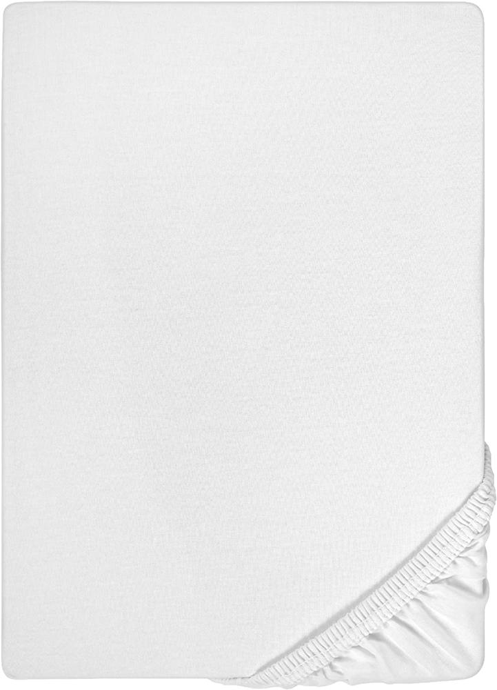 Biberna Jersey Elasthan Spannbettlaken Spannbetttuch 120x200 cm - 130x220 cm Weiß Bild 1
