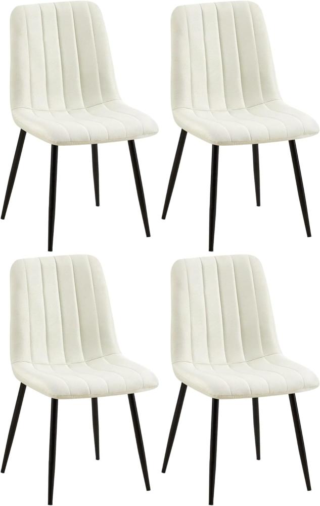 4er Set Stühle Dijon Stoff (Farbe: creme) Bild 1
