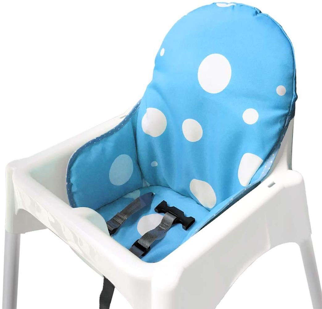 ZARPMA Sitzbezüge Kissen Kompatibel für Ikea Antilop Hochstuhl , Waschbar Faltbarer Baby Hochstuhl Bezug Kinder Sitz Covers Stuhlkissen(Blau) Bild 1