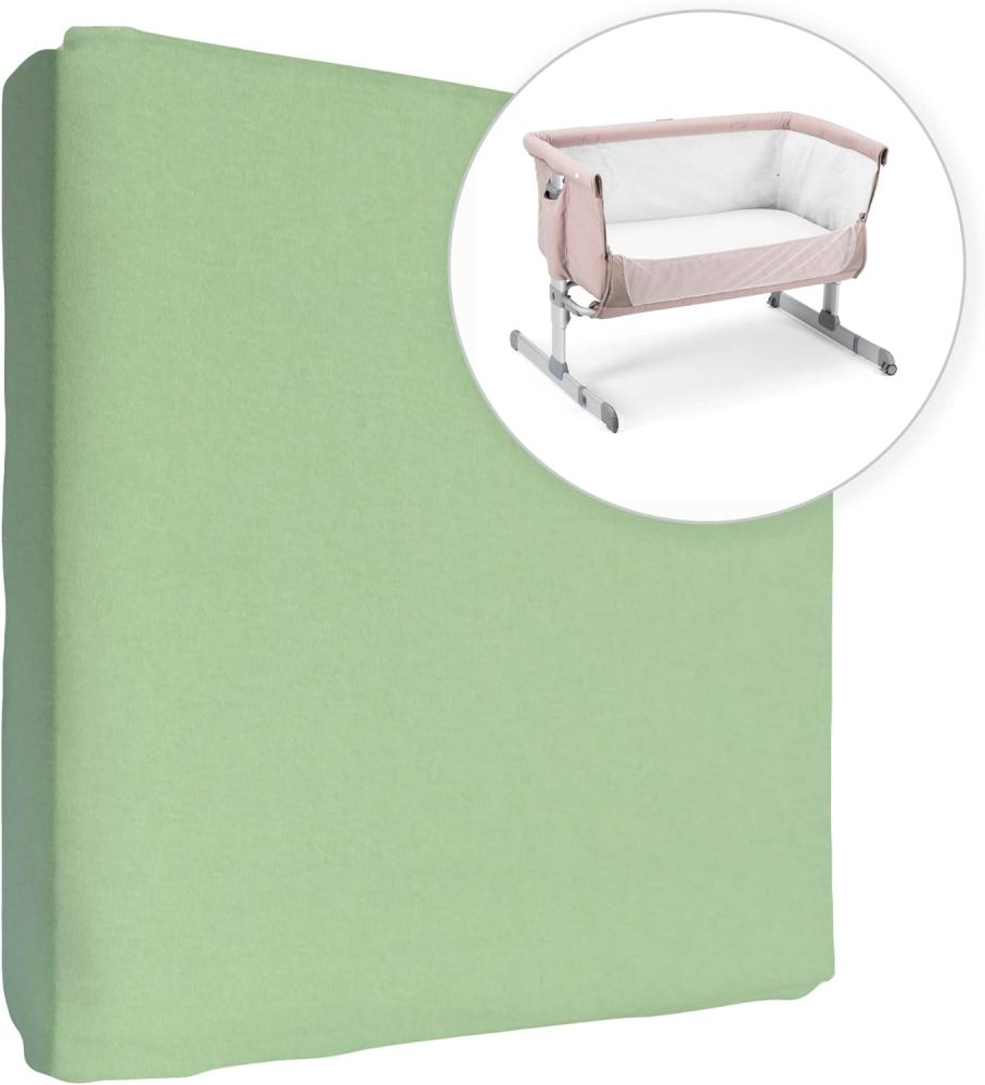 Jersey 100% Baumwolle Spannbettlaken für 90 x 55 cm Baby Nachttisch Kinderbett Matratze (Grün) Bild 1