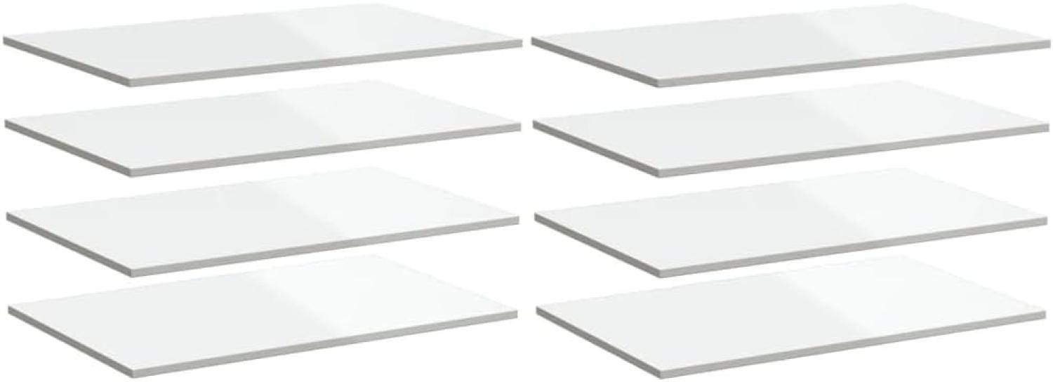 Bücherregal-Bretter 8 Stk. Hochglanz-Weiß 80x50x1,5 cm Bild 1