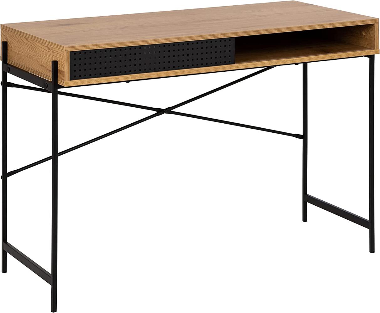 Amazon-Marke - Movian Schreibtisch mit Schiebetür und offenem Aufbewahrungsfach, wilde Eiche, 110 x 50 x 75 cm Bild 1
