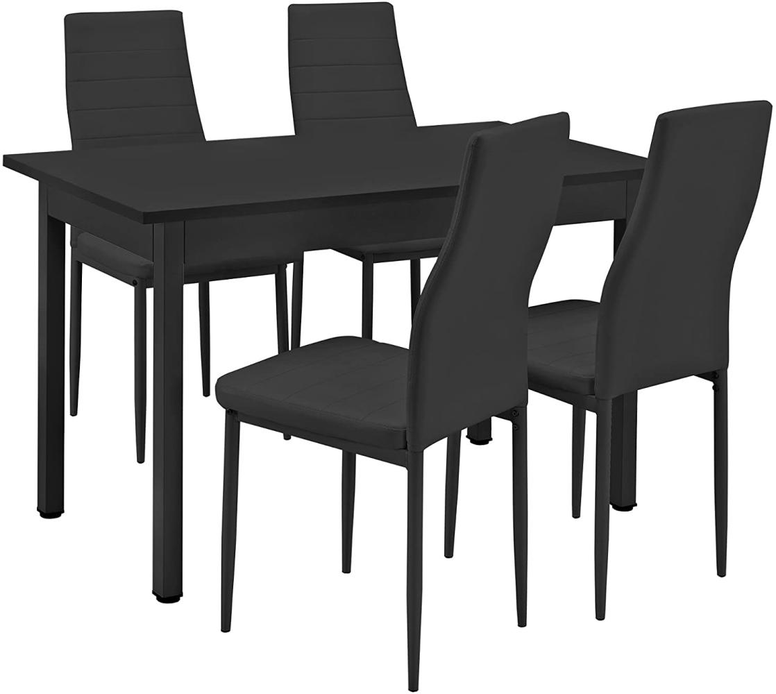 Esstisch Jørpeland 120x60 cm 4 Stühle Schwarz /Schwarz Bild 1