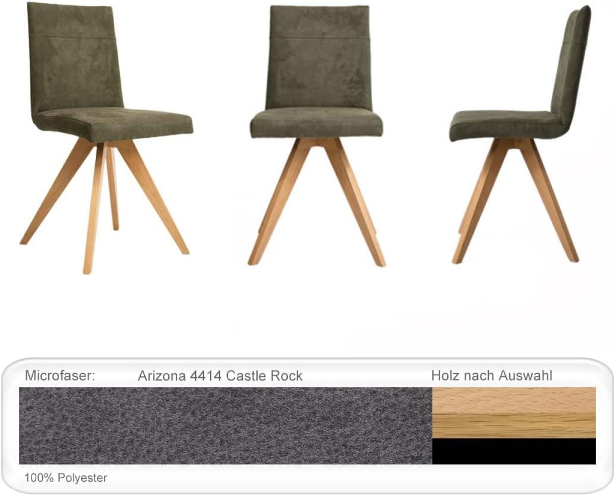 4x Stuhl Caja Varianten Polsterstuhl Massivholzstuhl Esszimmerstuhl Buche schwarz lackiert, Arizona 4414 Castle Rock Bild 1