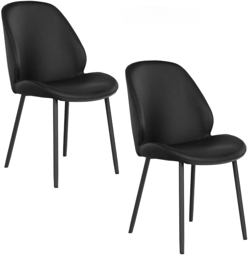 2er-Set Design Stuhl VIENNA Vintage-Braun schwarze Beine Bild 1